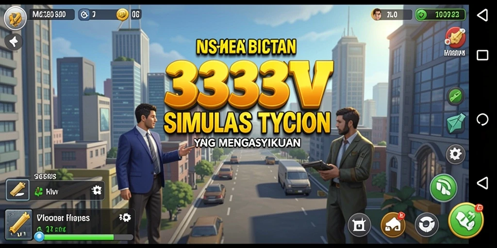 Screenshot gameplay 333V yang menunjukkan momen pengelolaan bisnis.
