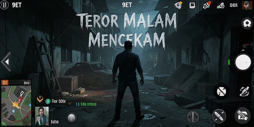 Gameplay menegangkan di 9ET dengan suasana horor yang mencekam.