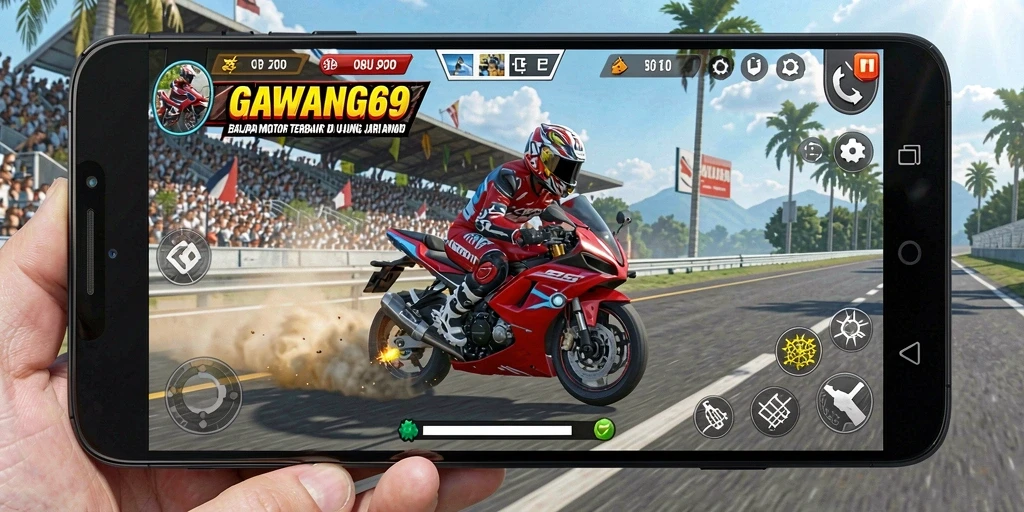 Screenshot menunjukkan suasana balapan GAWANG69 yang intens dan penuh adrenalin.