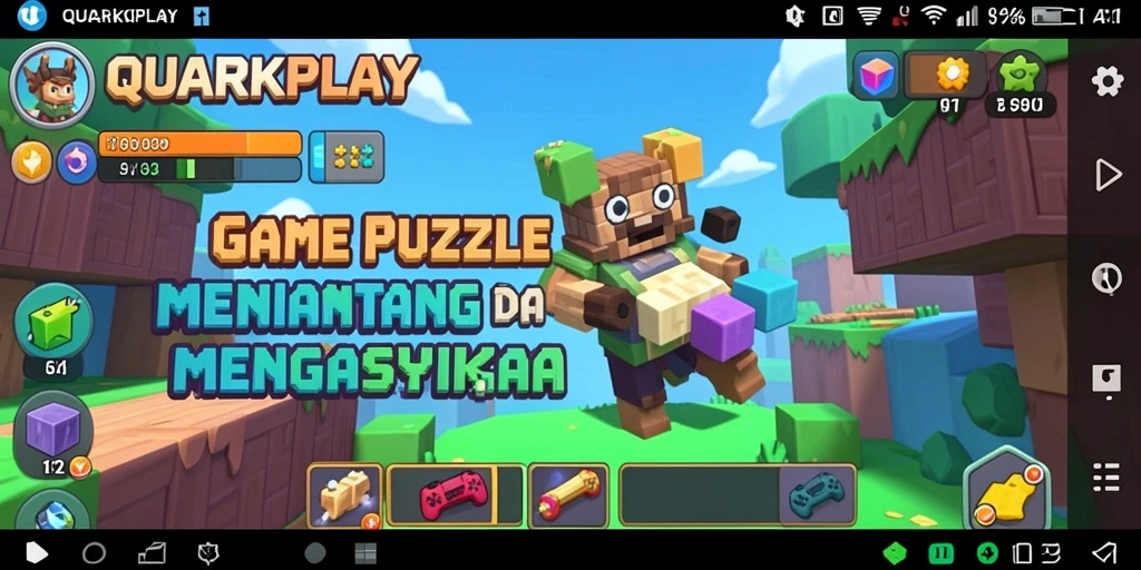 Screenshot gameplay utama yang menunjukkan keseruan bermain puzzle.