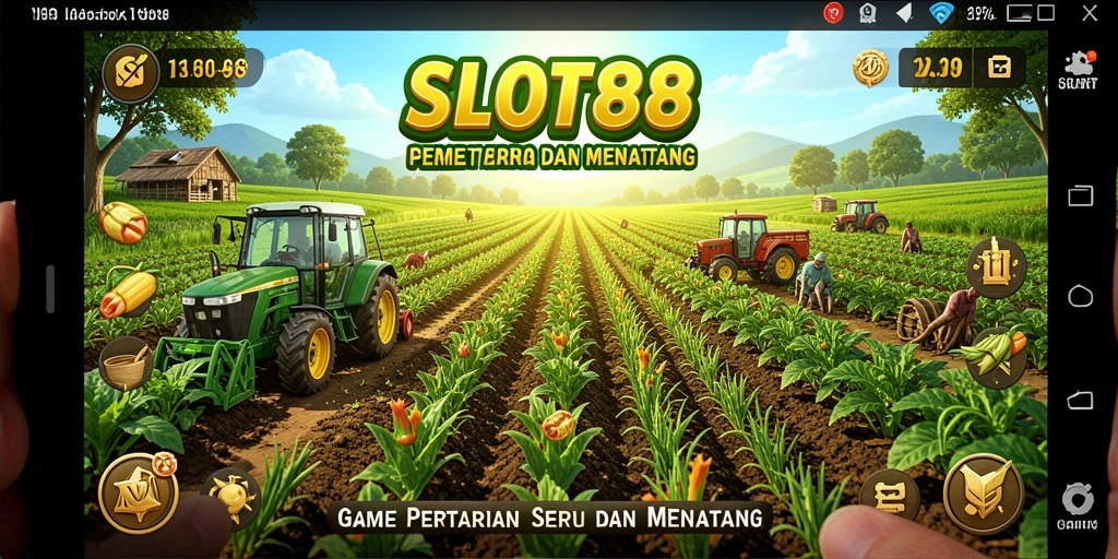 Screenshot gameplay SLOT88 menampilkan aktivitas bertani yang menyenangkan.