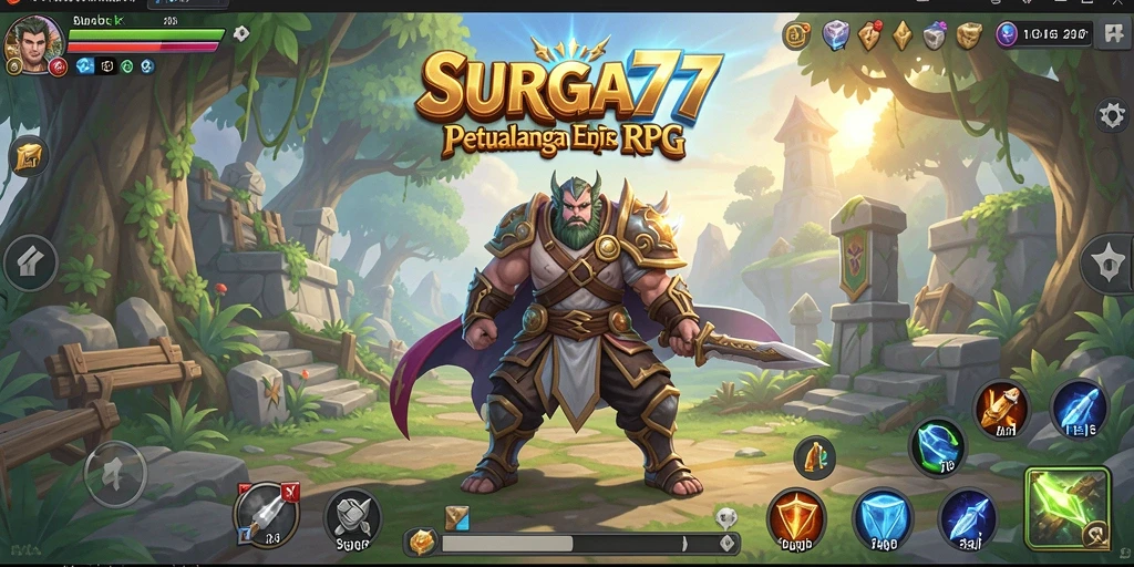Tangkapan layar menunjukkan pertarungan epik dalam SURGA77.