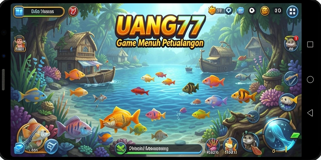 Tampilan gameplay UANG77 dengan aksi memancing yang seru dan grafis menawan.