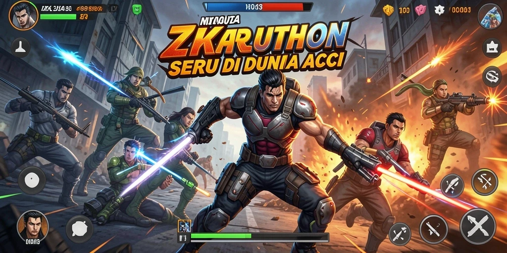 Screenshot gameplay ZK3 menunjukkan pertarungan seru antar karakter.